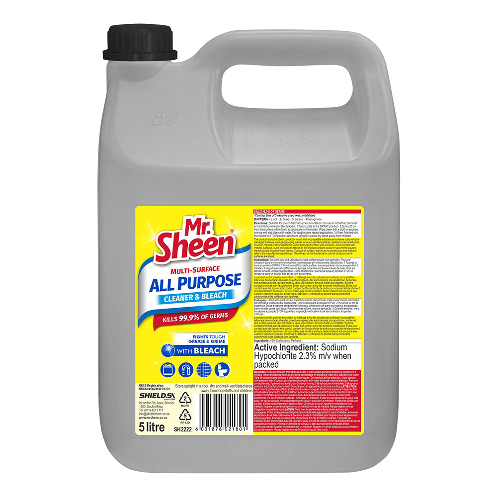 Mr Sheen All Purpose Cleaner & Bleach 5L